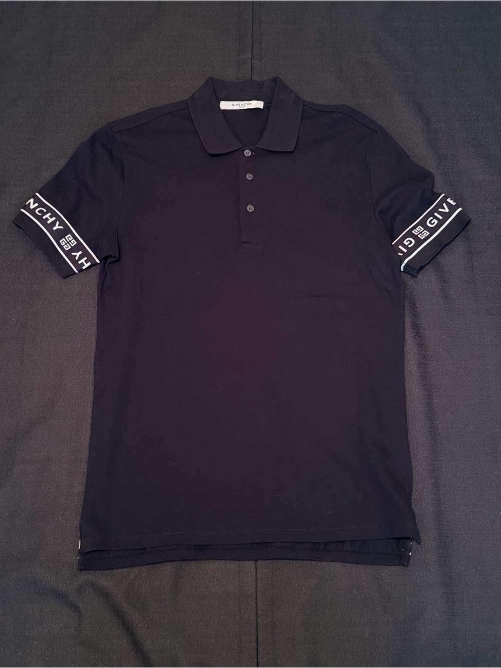 Givenchy Logo Tape Pique Knit Polo Shirt